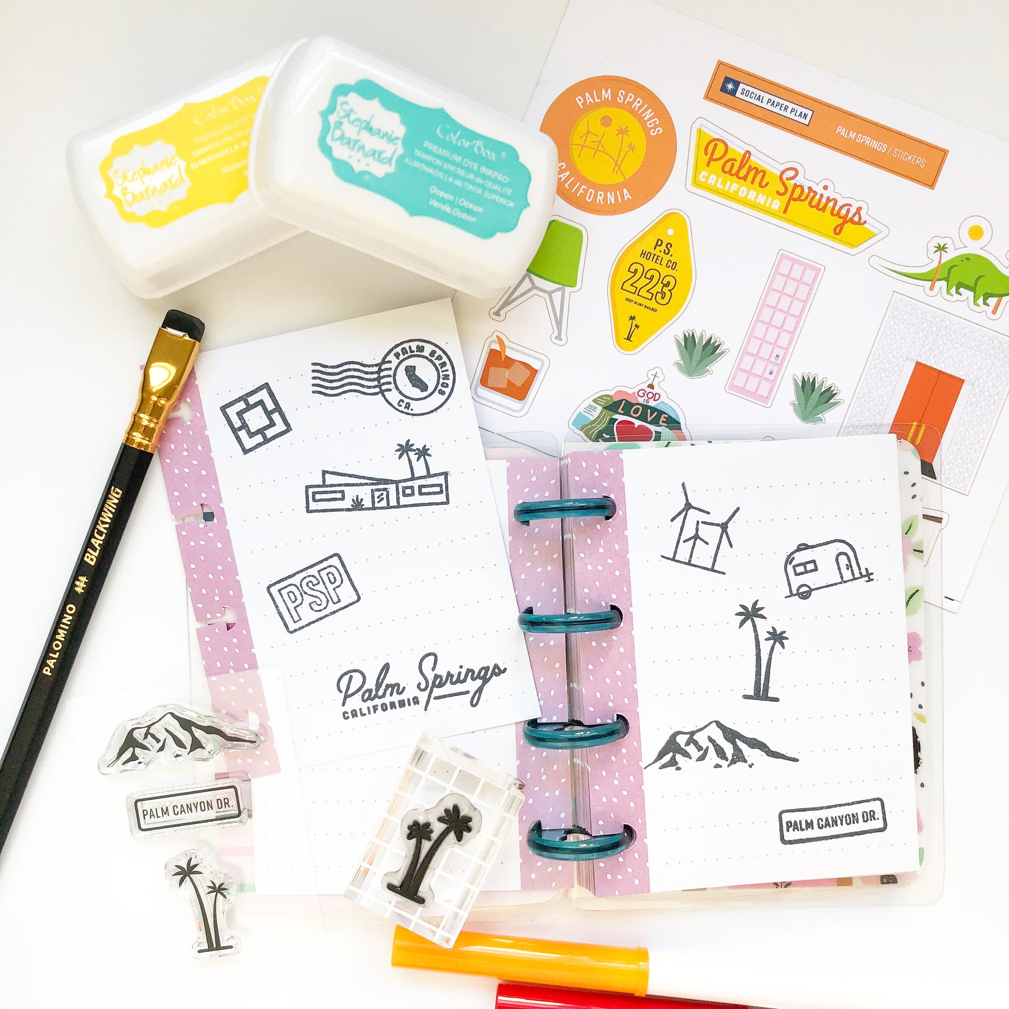 Palm Springs Mod House and Stiff Drink Stamp Set