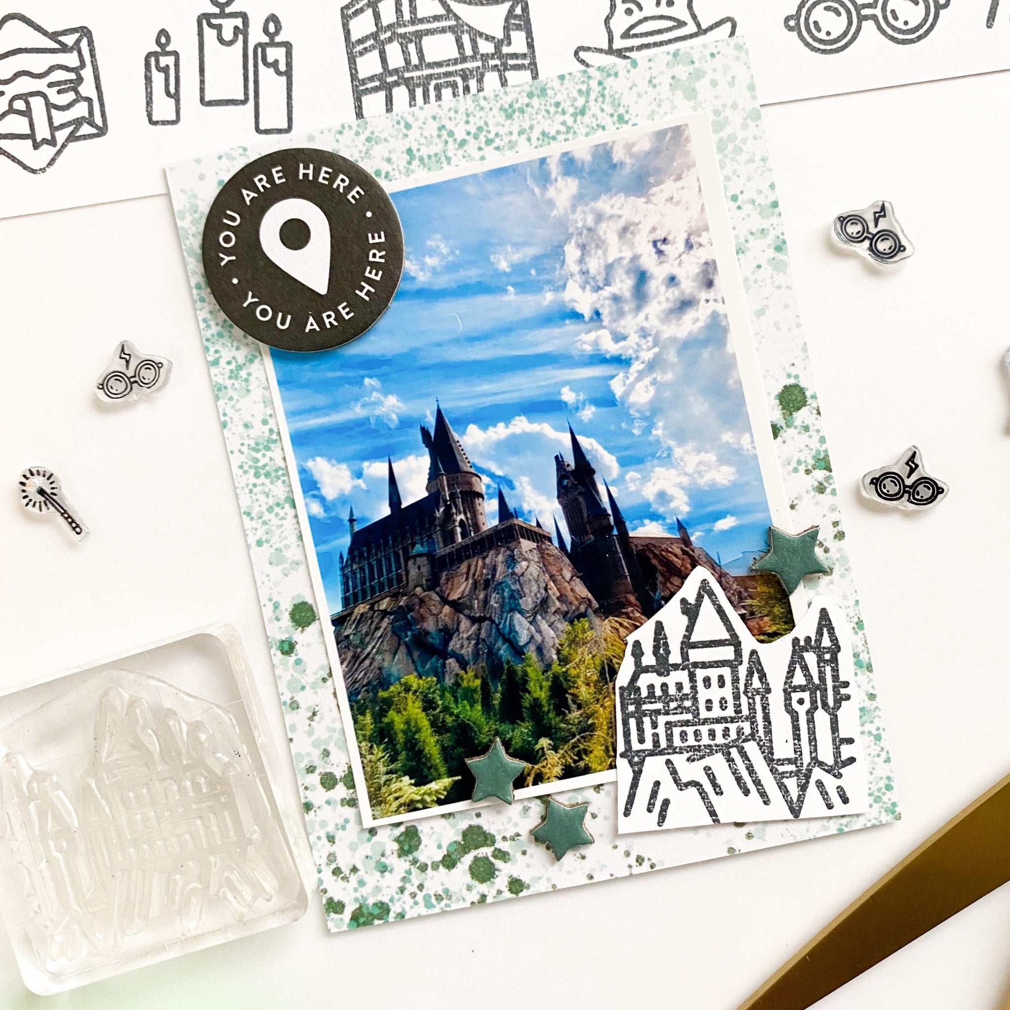 Photopolymer clear stamp set, Wizarding world, witch and wizard magic stamps, diy.  magic wand, Harry Potter stamps, Harry Potter, Harry Potter diy, 