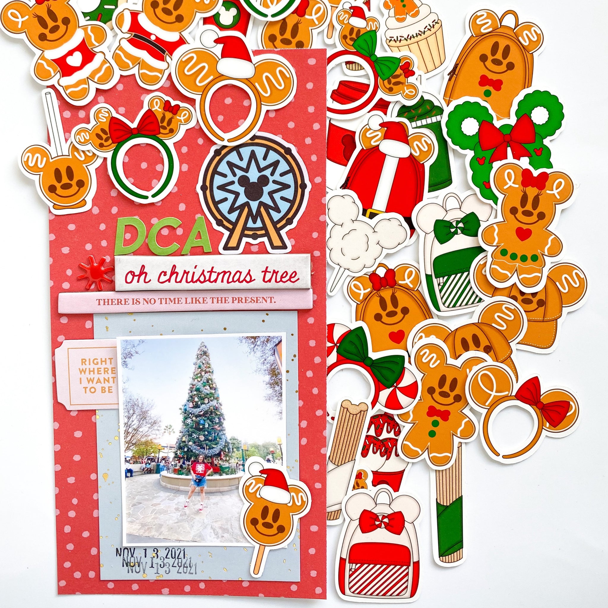 Gingerbread party mix, ephemera for DIY Christmas crafts, Christmas handmade cards, memory keeping items, Disney gingerbread cookies, Mickey Gingerbread cookie, paper crafting,
