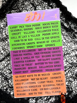 Halloween Word Strip Sticker Sheet