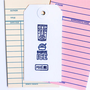 Its Shave Ice clear stamp, with a tiki man statue, and a poke sign stamp, and a shave ice with a bowl stamp.  3 stamps in total.  Perfect for bullet journals, memory keeping, scrapbooking, planning, and other paper crafts! 