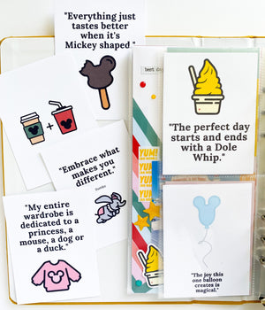 Simple at home project for kids, print at home cards, print at home journal cards, disney tickets cards.
